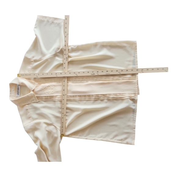 Vintage Yves St. Clair Light Yellow Blouse – Size 8P, Pleated Front, Elegant - Picture 7 of 12